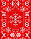 White Snowflakes on Bold Red Background Rug