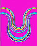 Vibrant Pink U-Shaped Color Ribbons Rug