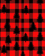 Buffalo Plaid Evergreen Trees Rug