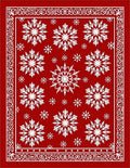 Winter Snowflakes Red Ornament Rug