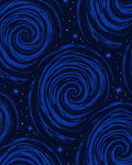 Deep Blue Swirling Galaxy Stars Rug