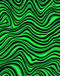 Bright Green and Black Swirl Rug