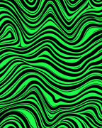Bright Green and Black Swirl Rug
