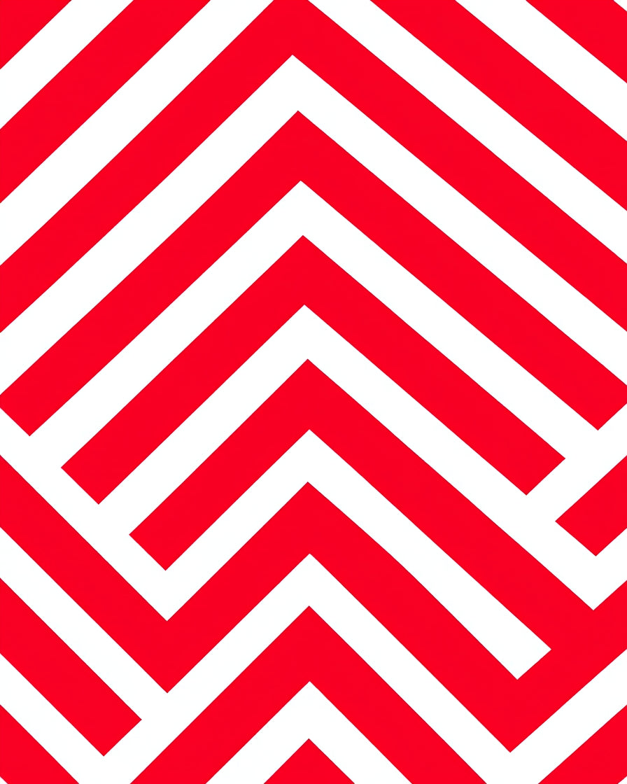 Sharp Red White Angled Chevron Rug