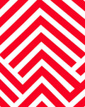 Sharp Red White Angled Chevron Rug