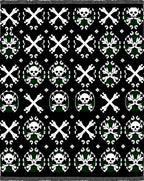 Black White Skull Crossed Bones Rug