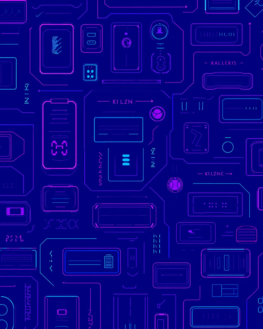 Neon Circuits Futuristic Tech Overlay Rug