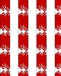 Bold Red White Jagged Stripe Rug