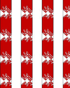 Bold Red White Jagged Stripe Rug
