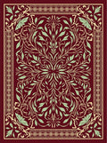 Burgundy Botanical Vine Border Rug