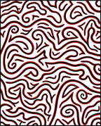 Red Swirl Abstract Lines Rug
