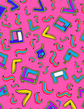 Vibrant Pink Abstract Shapes Rug