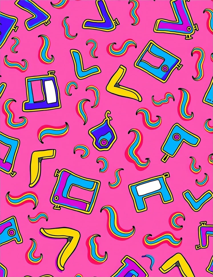 Vibrant Pink Abstract Shapes Rug