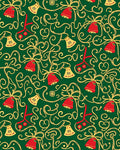 Red Yellow Bell Garland Swirl Rug