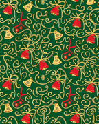 Red Yellow Bell Garland Swirl Rug