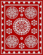 Crimson Ice Flower Scatter Rug