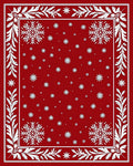 Rich Red Festive Snowflake Scatter Rug