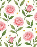 Pink Roses and Golden Stars Garden Rug