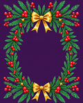 Golden Bow Evergreen Berry Wreath Rug