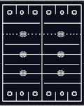 Dark Blue Football Field Lines Rug