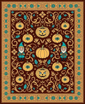 Spooky Pumpkin Gnome Autumn Scrollwork Rug
