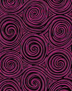 Vibrant Pink Swirl Triangles Rug
