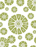Olive Green Mid Century Floral Burst Rug