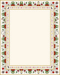 Ornate Red Green Floral Border Rug