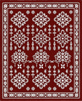 Crimson White Folk Art Botanical Rug