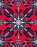Crimson White Navy Symmetry Medallion Rug