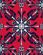 Crimson White Navy Symmetry Medallion Rug