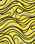 Vibrant Yellow Swirl Lines Rug