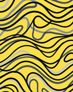 Vibrant Yellow Swirl Lines Rug