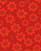 Vibrant Scarlet Floral Bloom Rug