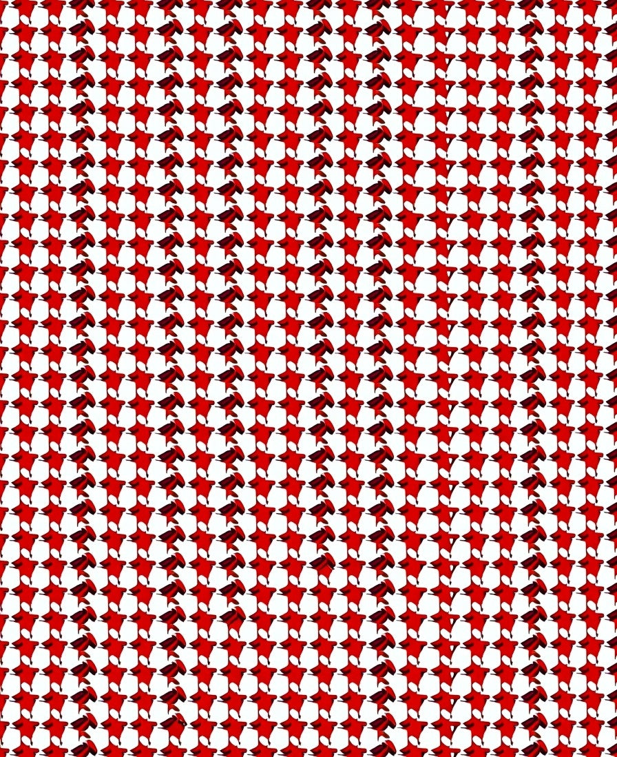 Crimson Houndstooth Geometric Repeat Rug