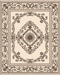 Classic Brown Filigree Medallion Border Rug