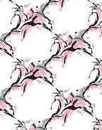 Pink Black Gray Abstract Splatter Flow Rug