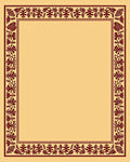 Crimson Floral Vine Border Rug