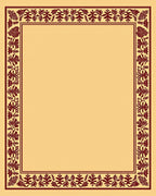 Crimson Floral Vine Border Rug