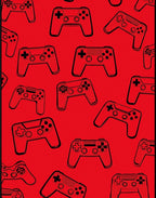 Retro Red Game Controller Collage Rug