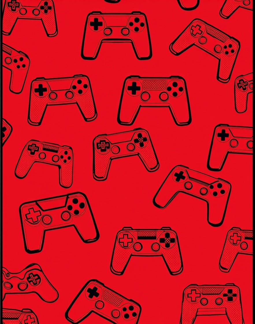 Retro Red Game Controller Collage Rug
