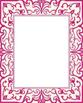 Ornate Crimson Floral Border Rug