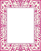 Ornate Crimson Floral Border Rug