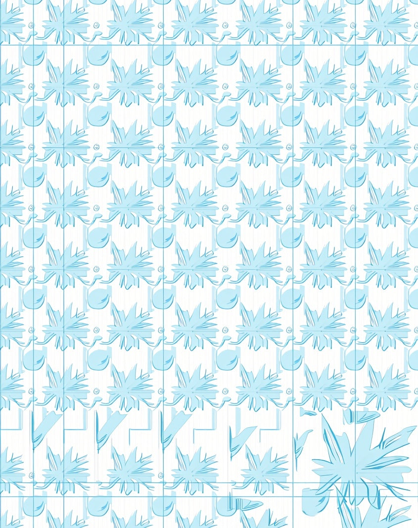 Light Blue Starburst Water Drop Rug