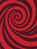 Crimson Red Swirl Graphic Rug