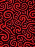 Bold Red Swirls Abstract Rug