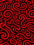 Bold Red Swirls Abstract Rug