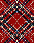 Red Tartan Diamond With Rope Detail Rug