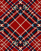 Red Tartan Diamond With Rope Detail Rug