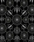 Monochrome Floral Feather Medallion Rug